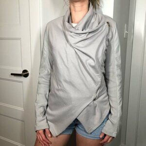 BLANKNYC Light Grey Private Practice Mixed Media Drape  Jacket Size XS